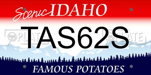 TAS62S Idaho License Plate