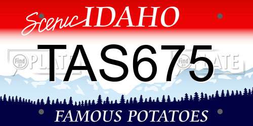 TAS675 Idaho License Plate