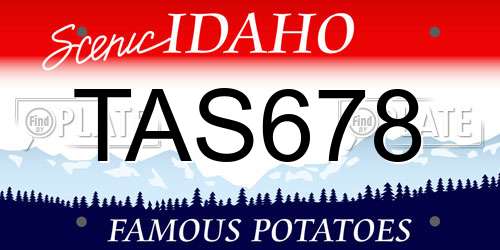 TAS678 Idaho License Plate