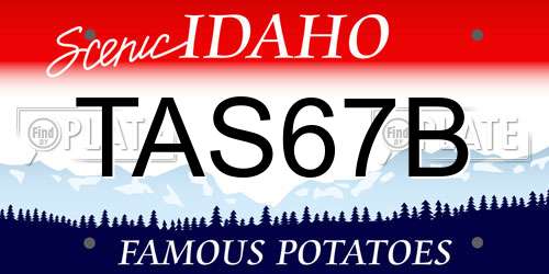 TAS67B Idaho License Plate