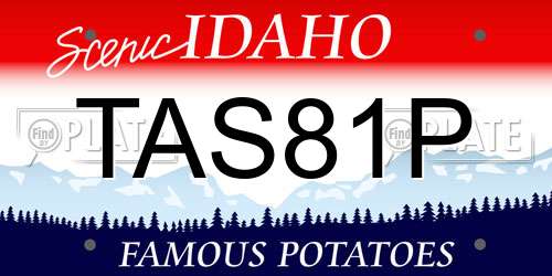 TAS81P Idaho License Plate