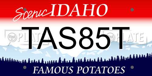 TAS85T Idaho License Plate