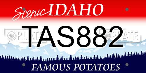 TAS882 Idaho License Plate