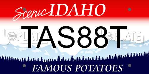 TAS88T Idaho License Plate