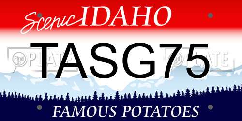 TASG75 Idaho License Plate
