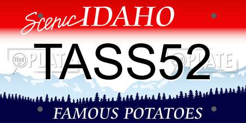 TASS52 Idaho License Plate