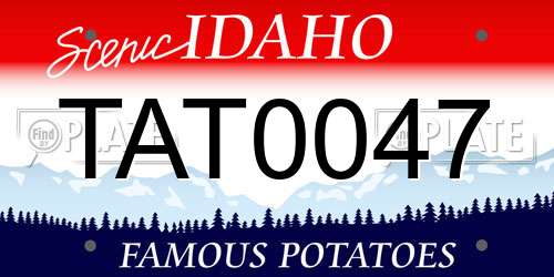 TAT0047 Idaho License Plate