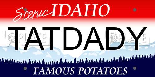 TATDADY Idaho License Plate