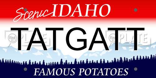 TATGATT Idaho License Plate