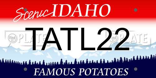 TATL22 Idaho License Plate