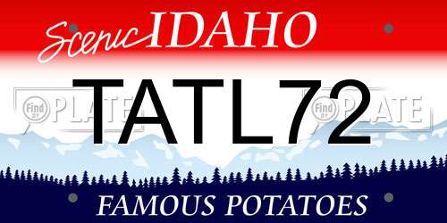 TATL72 Idaho License Plate