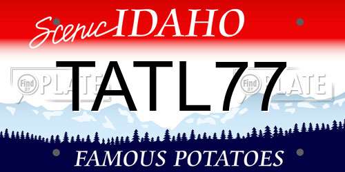 TATL77 Idaho License Plate