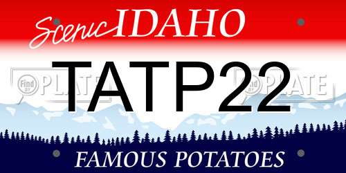 TATP22 Idaho License Plate