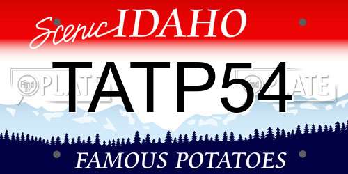TATP54 Idaho License Plate