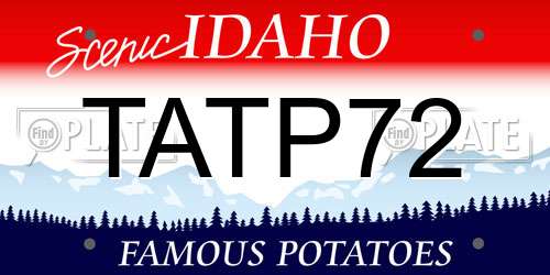 TATP72 Idaho License Plate
