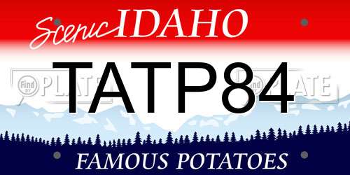 TATP84 Idaho License Plate