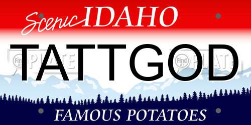 TATTGOD Idaho License Plate
