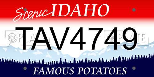TAV4749 Idaho License Plate