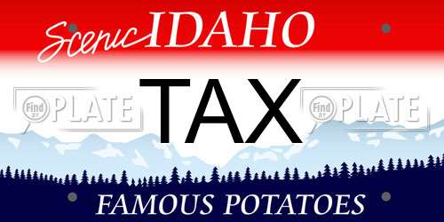 TAX Idaho License Plate