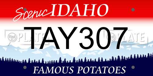 TAY307 Idaho License Plate