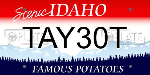 TAY30T Idaho License Plate