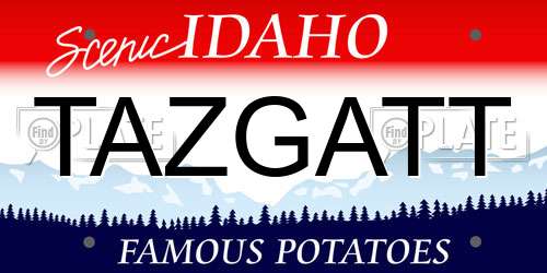 TAZGATT Idaho License Plate