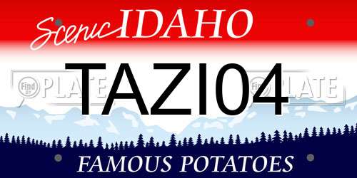 TAZI04 Idaho License Plate
