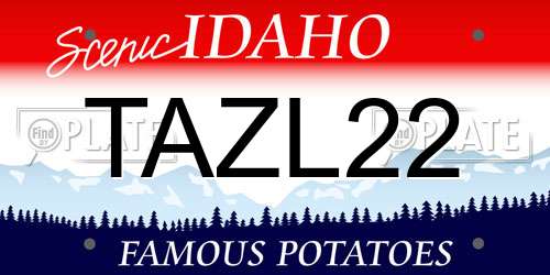TAZL22 Idaho License Plate