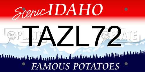 TAZL72 Idaho License Plate