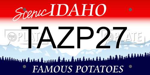 TAZP27 Idaho License Plate