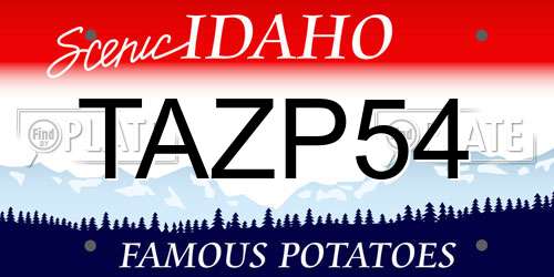 TAZP54 Idaho License Plate
