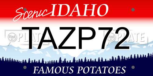 TAZP72 Idaho License Plate