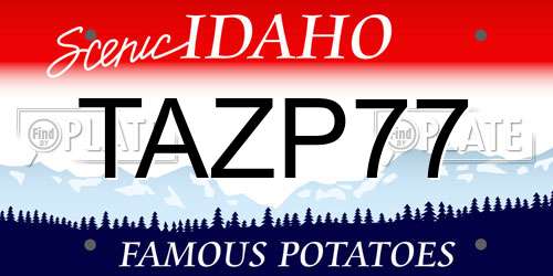 TAZP77 Idaho License Plate