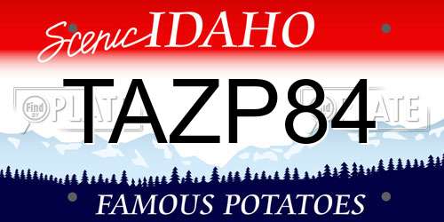TAZP84 Idaho License Plate