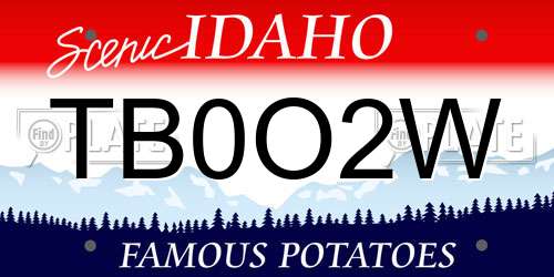 TB0O2W Idaho License Plate