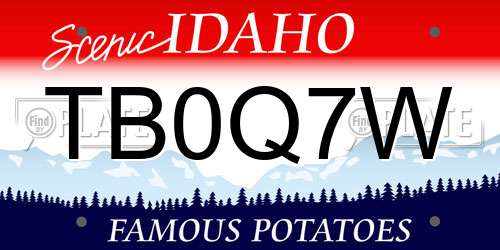 TB0Q7W Idaho License Plate