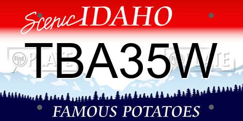 TBA35W Idaho License Plate