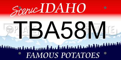 TBA58M Idaho License Plate