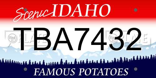 TBA7432 Idaho License Plate