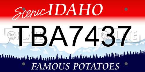 TBA7437 Idaho License Plate
