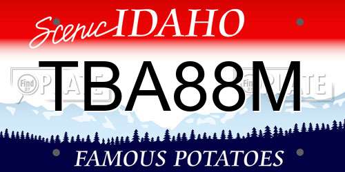 TBA88M Idaho License Plate