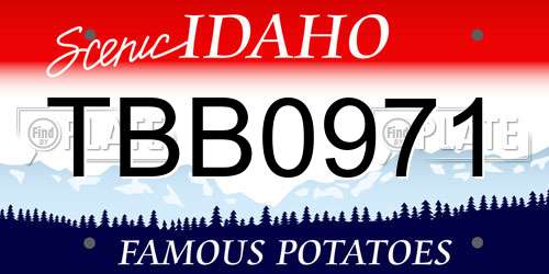 TBB0971 Idaho License Plate