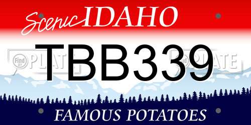 TBB339 Idaho License Plate