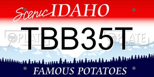 TBB35T Idaho License Plate