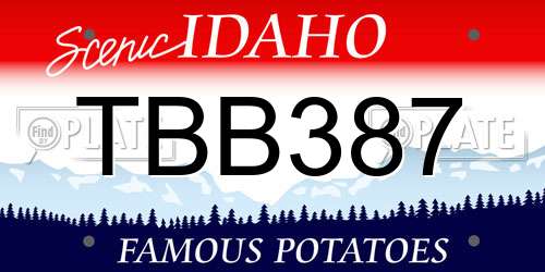 TBB387 Idaho License Plate