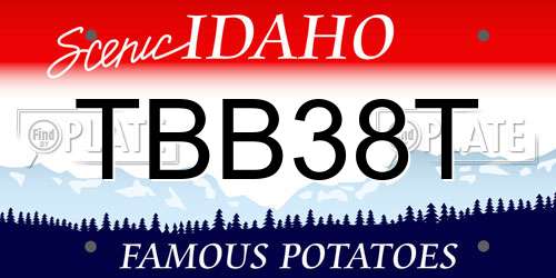 TBB38T Idaho License Plate