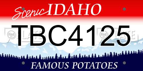 TBC4125 Idaho License Plate