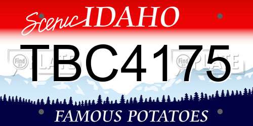 TBC4175 Idaho License Plate
