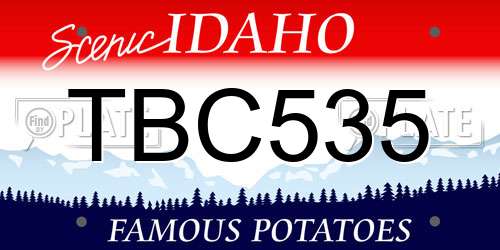 TBC535 Idaho License Plate