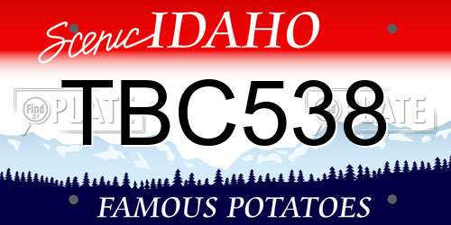 TBC538 Idaho License Plate
